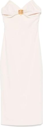 Elisabetta Franchi Abito midi in crêpe con fiocco - Toni neutri