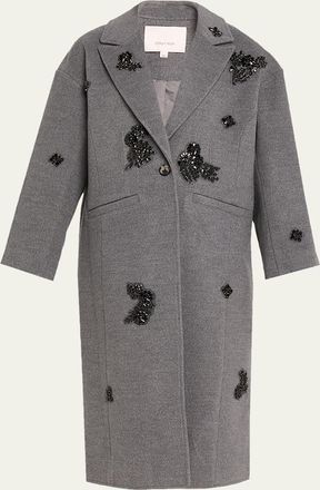 Cinq à Sept Gravis Crystal Ivy Mid-Length Coat