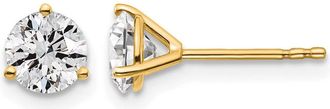 Diamond2Deal 14k Gold 1 1/4 ct Round Lab Grown Diamond Stud Earrings VS Clarity, G-H Color