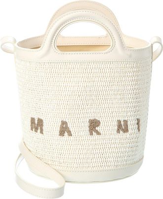 Marni Tropicalia Small Leather-Trim Bucket Bag