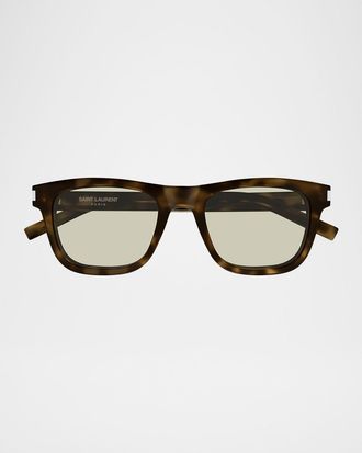 Saint Laurent Men & apos;s Rectangle Acetate Sunglasses