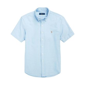 Ralph Lauren Klassiek Oxford Overhemd - Heren - Korte mouwen Overhemden - Blauw - M - Katoen - Overhemden