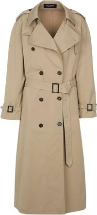 Dolce & Gabbana Dubbele rij knopen trenchcoat - Dames - Mantels - Beige - Maat: 3XS Leer