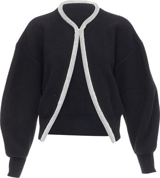 Alexander Wang wool cashmere blend crystal cord cropped cardigan