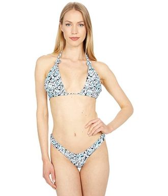 Volcom Bloom Generation Bikini Top Womens Blue Stretch Swimwear JDM1996