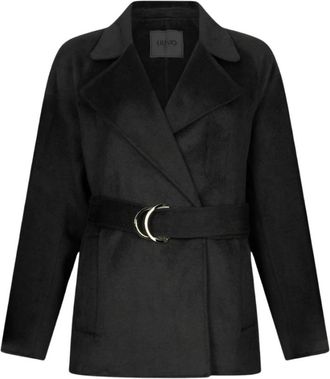 Liu Jo Wollen Jas met Ceintuur - Dames - Jas met riem - Zwart - M - Wol - Jassen