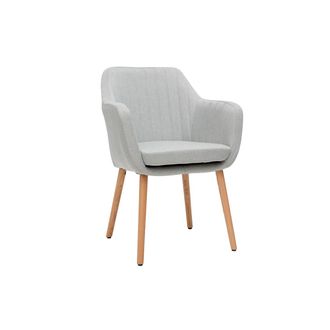 Miliboo Miliboo - Sill&oacute;n Escandinavo Gris Claro Y Patas Roble Aleyna