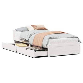 Berkfield Home Bed Frame without Mattress White 90x190 cm Single Solid Wood Pine