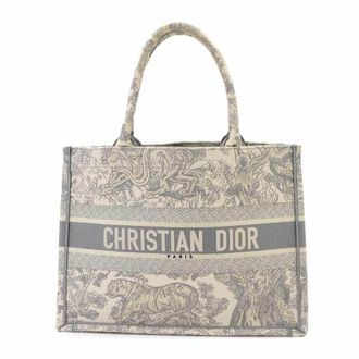 Dior Gray Canvas Handbag Tote Bag (Pre-Owned)
