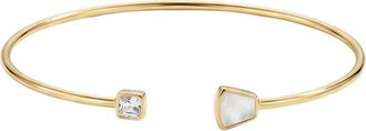 Argento Vivo Mother-of-Pearl & Cubic Zirconia Cuff Bracelet in Gold at Nordstrom