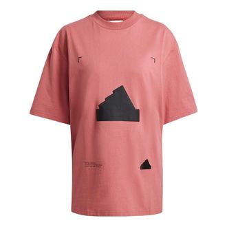 adidas (WMNS) adidas Oversized T-Shirt Asia Sizing Red Black HG4356