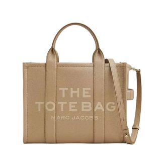 Marc Jacobs The Leather Medium Tote Bag - female - Marc Jacobs - Shopping Bags - Beige - ONE SIZE - Bags