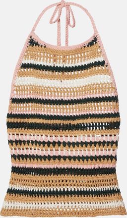 The Upside Crochet halterneck cotton top