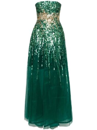 Saiid Kobeisy Embroidered Strapless Dress