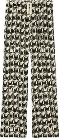 Palm Angels Broeken, Heren, Zwart, M, Palmboomprint Wijde Broek