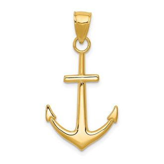 Diamond2Deal 14k Yellow Gold Gold Polished Anchor Pendant