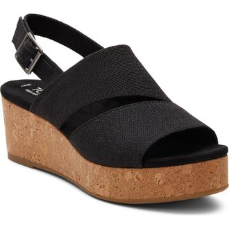 Toms Claudine Platform Wedge Sandal in Black at Nordstrom Rack, Size 8.5