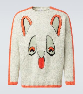 Loewe x Louis Wain intarsia wool-blend sweater