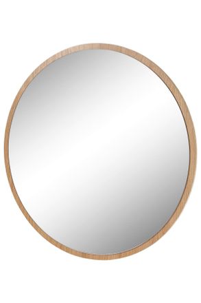 MID.YOU Mid.you Wandspiegel, Eichefarben, Holz, Glas, Asteiche, furniert, rund, 75x75x2 cm, Garderobe, Garderobenspiegel