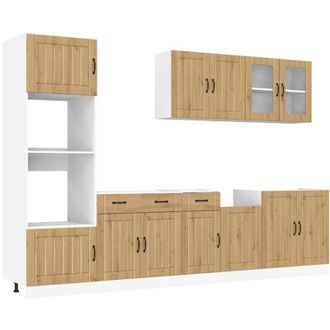 vidaXL Vidaxl - Mueble De Cocina Kalmar 7 Piezas Artesanal Roble