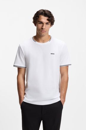 Boss Green by Hugo Boss T-Shirt BOSS GREEN Taul, Herren, Gr. XXL, weiss (wei&szlig;100), Single Jersey, Obermaterial: 92% Baumwolle, 8% Elasthan, regular fit normal, Rundhals, Ripp