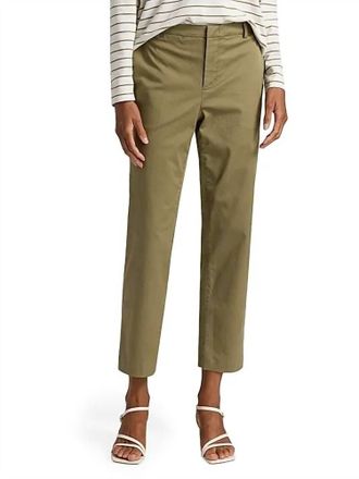 Vince Mid Rise Chino Pant In Olive Stone