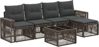 vidaXL Conjunto De Sof&aacute;s De Jard&iacute;n 6 Uds. Gris Y Gris Oscuro Vidaxl