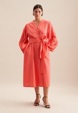 Seidensticker Sommerkleid SEIDENSTICKER Schwarze Rose, Damen, Gr. 6XL52, Normalgr&ouml;ssen, rosa (rosa, pink), 65% Baumwolle, 35% Leinen, unifarben, regular fit, Rundha