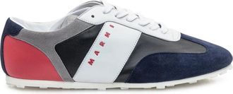 Marni Leren sneaker met lage schacht - Heren - Sneakers - Zwart - 41 EU - Katoen - Schoenen