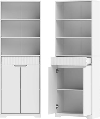 HOMCOM Columna de ba&ntilde;o 60x30x171 cm blanco