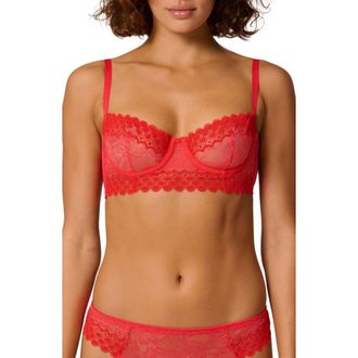 Simone P&eacute;r&egrave;le Radieuse Underwire Demi Bra in Flamingo at Nordstrom, Size 32C