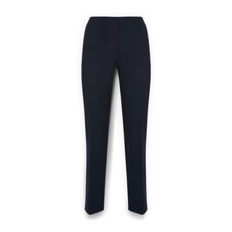 Elena Miro Broeken, Dames, Blauw, 2Xl, Nylon, Milano gebreide slim-fit broek