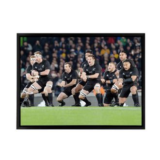 Artery8 New Zealand Rugby Haka World Cup Framed Canvas Wall Art Print | Size: W24 x H32
