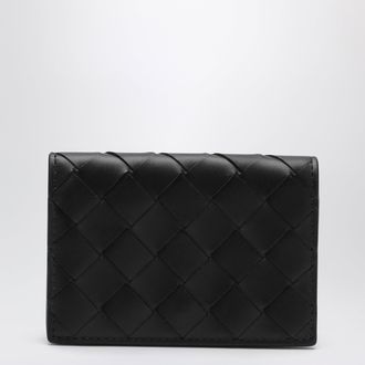 Bottega Veneta Intrecciato business card holder in black leather