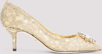 Dolce & Gabbana Golden Lace Pumps