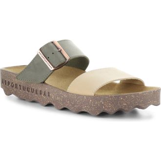 FLY London Coly Platform Slide Sandal in 024 Khaki/Sand at Nordstrom, Size 10-10.5Us
