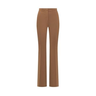 Pinko Hulka Broek - Dames - Wijde Broeken - Beige - M - Broeken