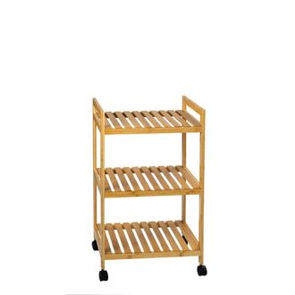OEM Andrea House Ba22006 Carro De Ba&ntilde;o De Bamb&uacute; Beige N&oacute;rdico 3 Baldas - Ref: Ba22006