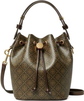 Tory Burch T Monogram Coated Canvas Bucket Bag in French Press at Nordstrom
