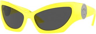 Versace Womens VE4450-541887-60 VE4450 60 541887 Fashion Sunglasses - Yellow - One Size