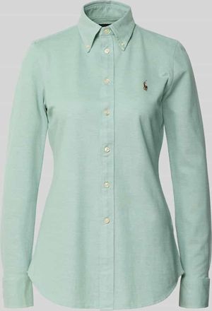 Polo Ralph Lauren Slim Fit Hemdbluse mit Button-Down-Kragen in Oliv, Größe XL