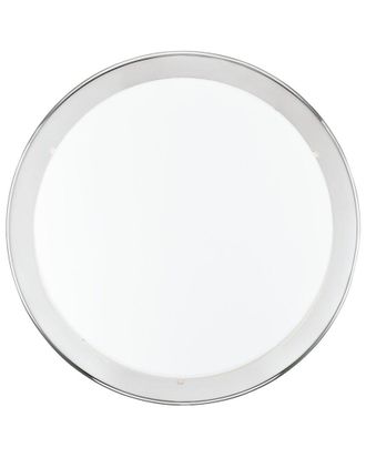 Eglo Eglo Planet 2 Light Ceiling Light With Chrome Finish & Satin Glass Shade