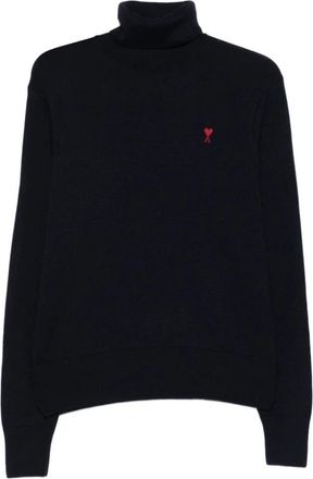 Ami De Coeur Monogram Turtleneck Trui - Heren - Coltruien - Blauw - S - Wol - Truien & Vesten