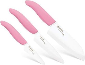 Kyocera Advanced Ceramics 3 Piece Revolution Series Knife Set, Pink at Nordstrom