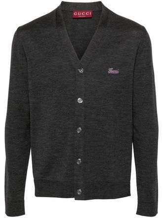 Gucci Vest met geborduurd logo - Grijs