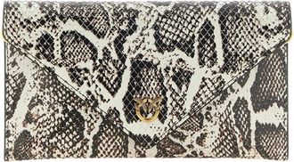 Pinko Love Birds Clutch a Busta con Effetto Pitone - - Bags - Donna - Beige - ONE SIZE