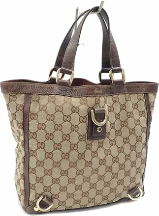 Gucci Beige Gg Canvas Tote Bag (Pre-Owned)