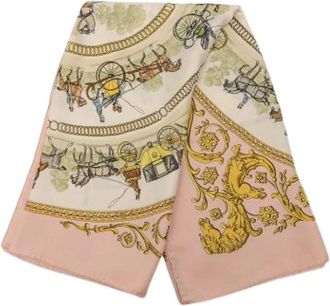 Herm&egrave;s Pre-owned Scarves, female, White, Size: ONE SIZE Pre-owned Silk Scarf