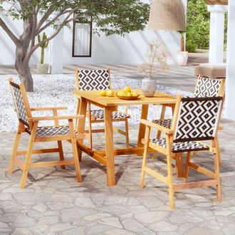 vidaXL Vidaxl - Juego De Comedor De Jard&iacute;n 5 Piezas Madera Maciza De Acacia