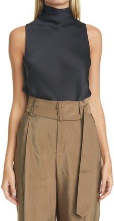 Vince Draped Turtleneck Sleeveless Bodysuit in Black at Nordstrom Rack, Size Xx-Small